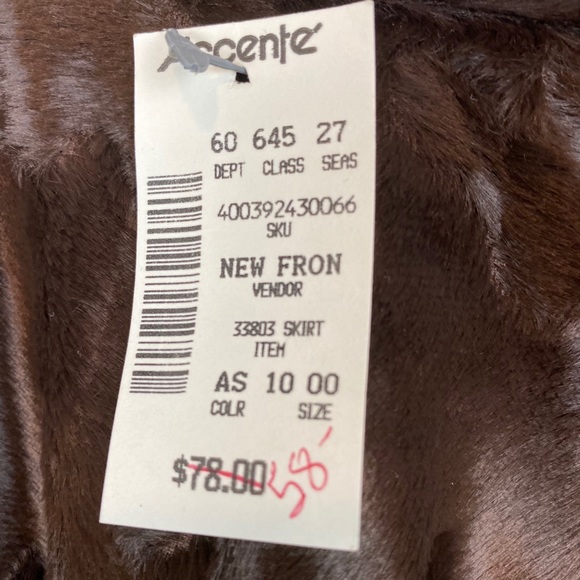 New Frontier Brown Fuzzy Mini Skirt - Picture 4 of 6